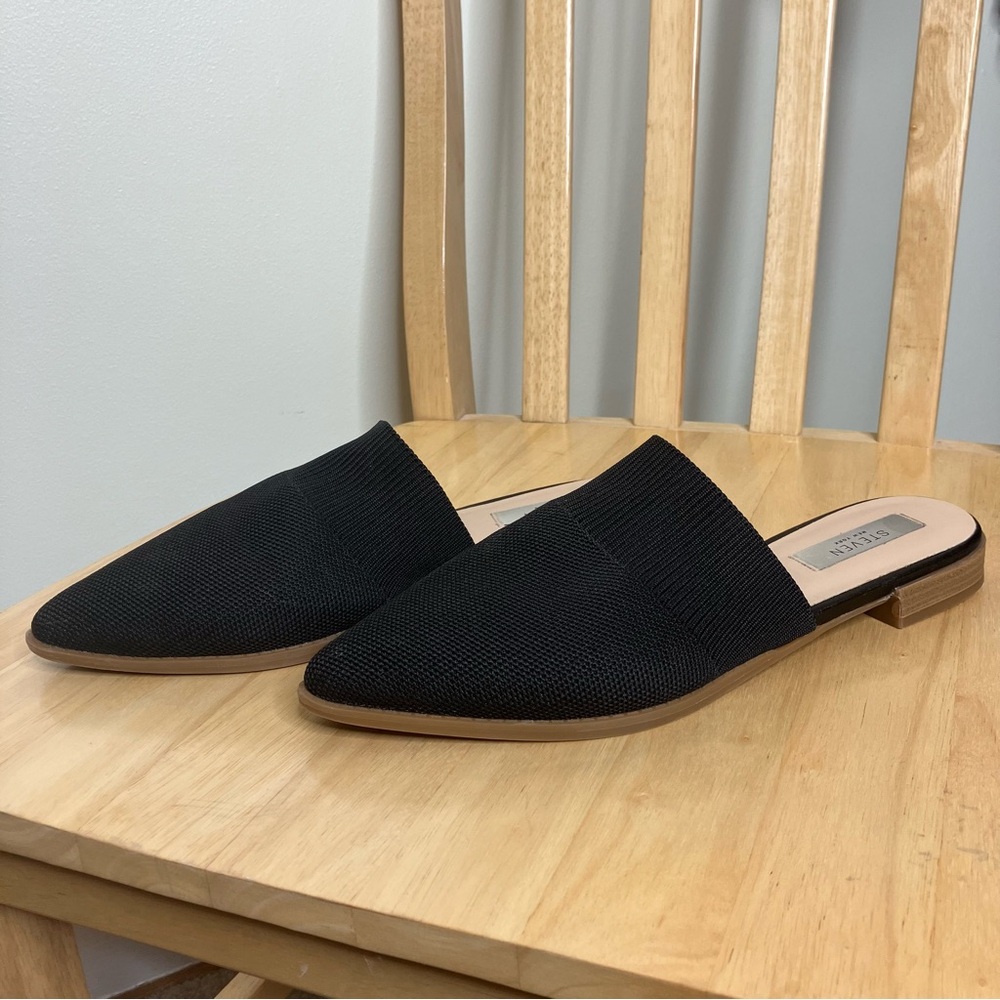 Steven By Steve Madden Black Knit Pointed Toe Mules